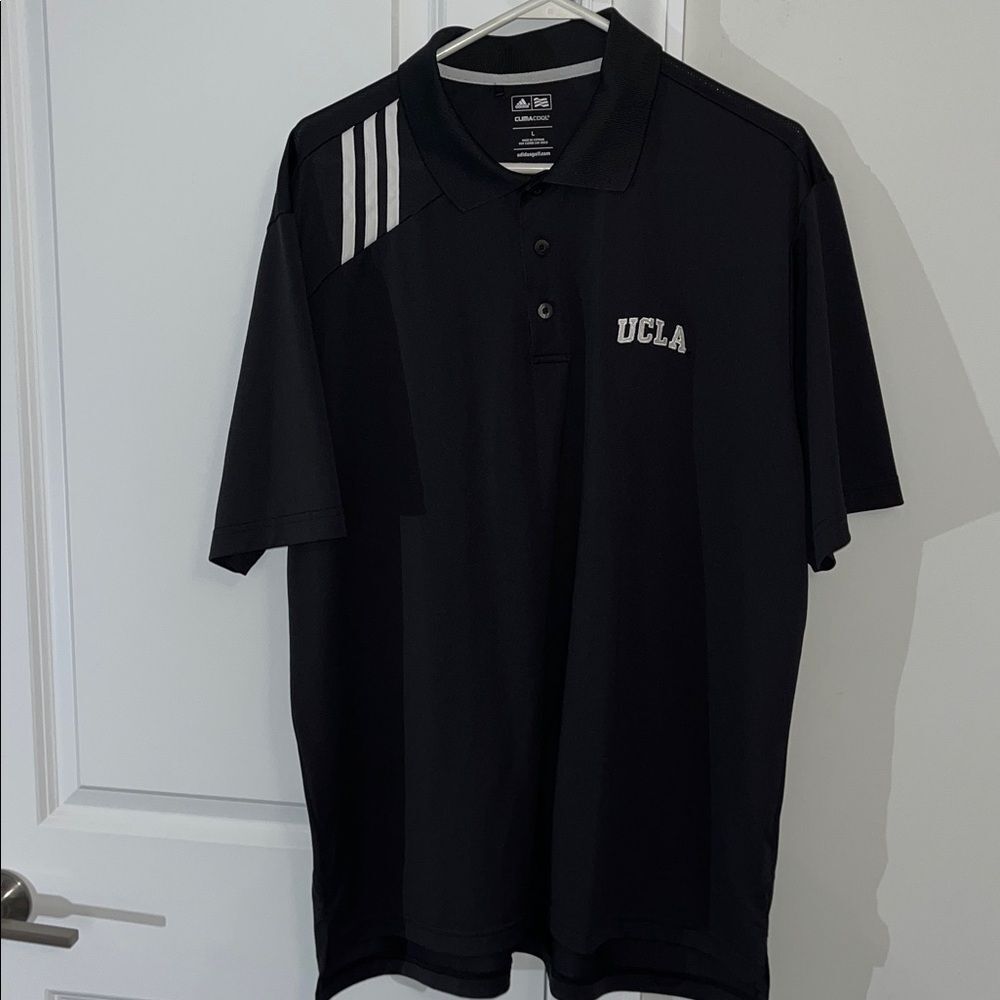 Black White UCLA Bruins Basketball Football Varsity Golf Polo Shirt L Men’s